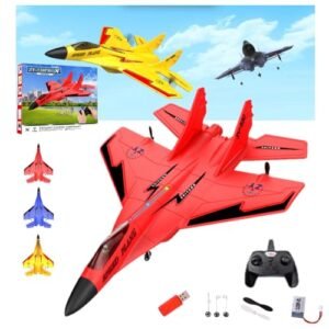 A Red 2.4GHz RC Jet Plane Turbine Foam Remote Control Fighter Jet with Self Stabilization System