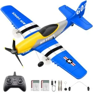 HAWKS WORK 3 Channel RC Plane P51D Mustang Remote Control Airplane Ready to Fly with 2.4GHz 6axis Gyro Stabilizer Perfect rc plane plans for beginners