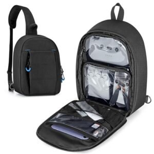 PGmoon Carrying Case for DJI Mini 3 Mini 4 Pro Drone Hub Hobby RC Cars Accessories Sling Travel Bag with Multi Pockets