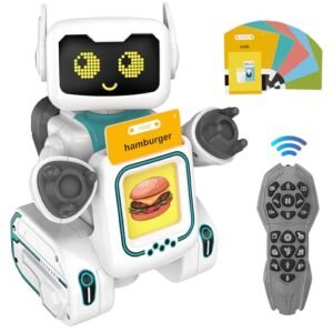 Interactive Learning Robot Toy with Talking Flash Cards for Kids Ages 5 7 Remote Control Programmable Robot That Walks Sings and Dances