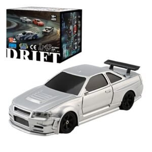 KAROYD 1/43 Scale RC Mini Racing Car Inspired by Cliff Harvey RC Planes Full Proportional Electric Drift Model with Lights Kit RTR Version