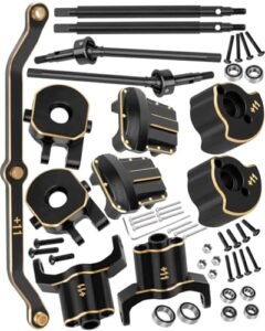 HopsupRC SSD RC Axles 11mm Wider Brass Axles Widening Set with Bridge Covers for 1/18 TRX4m Crawler Car