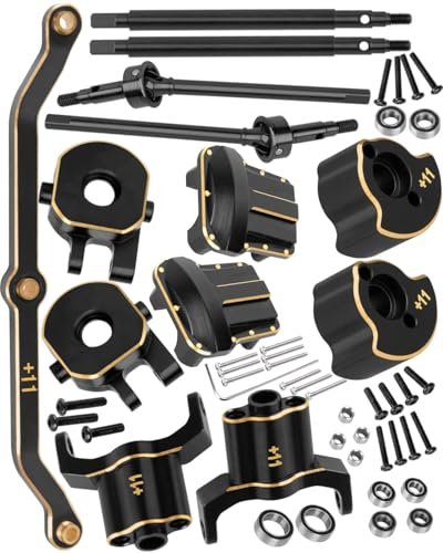 HopsupRC SSD RC Axles 11mm Wider Brass Axles Widening Set with Bridge Covers for 1/18 TRX4m Crawler Car