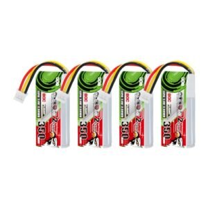 CODDAR 4 Packs 7.4V 2S 350mAh JST 80C 2S LiPo Battery with PH2.0 3PIN for 1:28 1/28 RC Cars RC Racing Drone FPV Quads Quadcoper