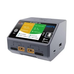 HOTA D6 Pro Lipo Battery Charger 200W AC 650W DC 15A Dual Ports Smart Charger with Wireless Phone Charging for RC Boat Barbwire XL2 and Other RC Models