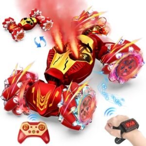Lozadia Hot Wheels Twist Shifter RC Stunt Car with Mist Spraying Eyes 4WD Remote Control Toy for Kids Ages 6 12