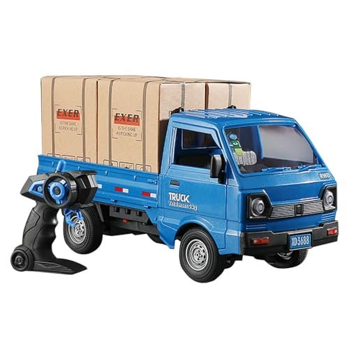 GoolRC 1/16 Scale RC Dump Truck for Adults 2.4GHz All Terrain Remote Control Car with Spray and Light Blue