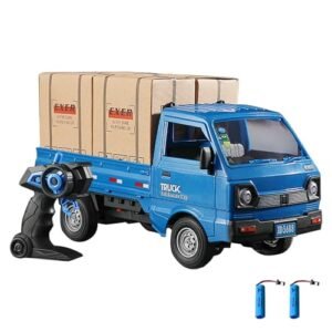 Dodoore Remote Control Car RC Kei Truck 1 16 Scale All Terrain RC Transport Cars with Spray Light 2 Batteries Best Place for RC Cars Gift for Kids Age 6 Blue