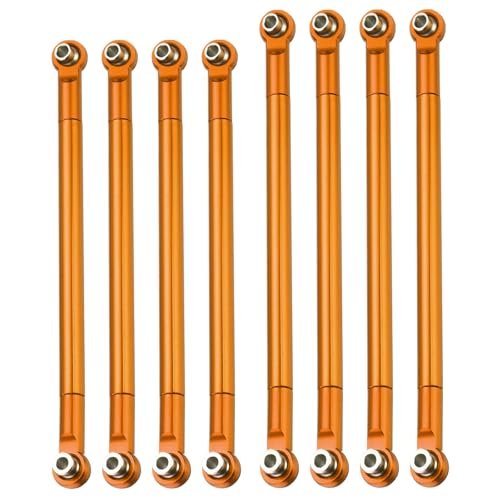 MECCANIXITY 8pcs Aluminum Alloy Pull Rod Linkage Set for Huina RC Wheel Loader MN86K MN86KS 1/12 Scale RC Car Gold