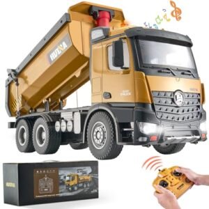 VEVOR 1 14 RC Truck Large Size 10 Channel Remote Control Dump Truck Toy with Light Sound Effect for Kids Age 8 and Up