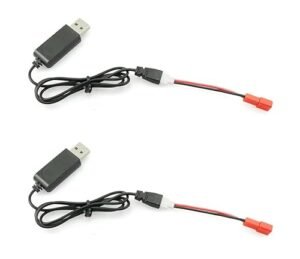 SJZBIN USB Charger Cable for Bruder Delta Loader RC Conversion 3.7V Lithium Battery Balance Charger with XH2.54 Plug and JST Conversion Cable