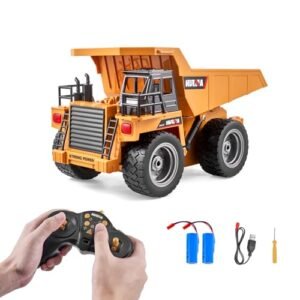 VEVOR RC Dump Truck Toy 1 18 Scale Remote Control Dump Truck with Metal RC Truck Cabin 9 Channel 4WD for Kids Age 8 Plus