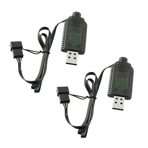 SJZBIN 2PCS USB Charging Cable for Mud Blaster RC Truck 7.4V Li ion Battery SM 4P Charger