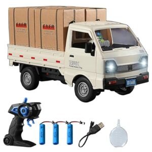 Hylukon 1 16 Scale Mud Truck RC Car 2.4Ghz Remote Controlled Crawler with LED Lights and Rear Compartment