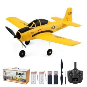 CKYSCHN WLtoys A210 4Ch Building Foam RC Planes T28 Trojan with 6G 3D Mode 2.4G Remote Control for Adults Boys