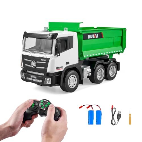 VEVOR RC Dump Truck Construction Vehicle Toy for Kids 1/18 Scale Remote Control with 9 Channel Fast Speed 226 ft min and Lights