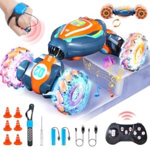GearSpot RC Car Stunt Toy with Gesture Sensing 4WD All Terrain Remote Control Car for Kids Ages 8 13