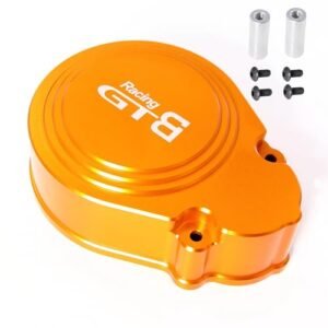 GTBRacing Metal 2 Speed Transmission System Gear Cover Set for 1 5 RC Car HPI Baja 5B SS 5SC with 1 5 Scale RC Paddle Tires Orange Metal Cover