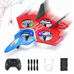 A600 RC Plane Spider Drone 2.4GHZ Remote Control Airplane with Rechargeable Battery and 4 Propellers for Kids Beginners