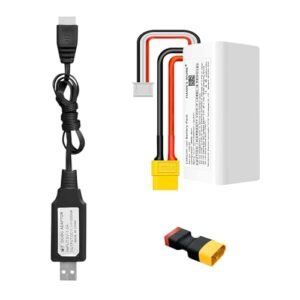 HAWK'S WORK 11.1V 2000mAh Lithium Battery XT60 & T Plug, 3S1P 18650 Li-ion Battery Pack for RC Model Boat Plane Vehicle