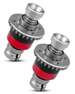 HUQUZN Universal Assembled Differential 30T 0.8Mod for Granite RC Truck Body 1/18 ARRMA GROM Series 2Pcs Silver Red