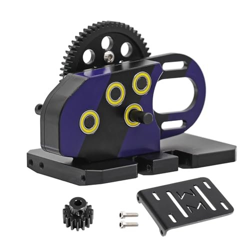 AMK Overdrive 30% Metal Differential Gearbox with POM Skid Plate for 1/5 Scale RC Chassis LCG Transmission Compatible with RC Crawler Axial SCX10 Capra Element Gspeed and DIY Chassis Purple