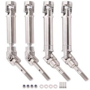 Raflot 4PCS Front and Rear CVD Drive Shafts U Joint Stainless Steel RC Driveshaft for 1 10 Traxxas Slash Stampede Hoss Rustler VXL 4X4 4WD RC Car Parts 3D Printer