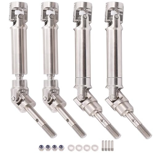 Raflot 4PCS Front and Rear CVD Drive Shafts U Joint Stainless Steel RC Driveshaft for 1 10 Traxxas Slash Stampede Hoss Rustler VXL 4X4 4WD RC Car Parts 3D Printer