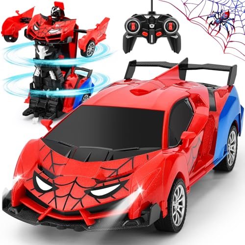 Vaofrean Hobby Bench RC Cars 2 in 1 Remote Control Car Robot Toy for Kids with 2.4GHz Controller Red