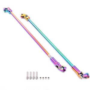 Element RC Bushido Compatible Raflot Rainbow Colorful SCX10 Drive Shaft 68 229mm Cut to Length Stainless Steel Driveshaft for 1 10 RC Crawler LCG Rig Sportys Scalers GSPEED Capra SCX10 Pro DIY SCX10 2PCS