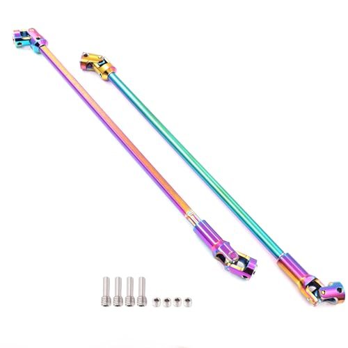 Element RC Bushido Compatible Raflot Rainbow Colorful SCX10 Drive Shaft 68 229mm Cut to Length Stainless Steel Driveshaft for 1 10 RC Crawler LCG Rig Sportys Scalers GSPEED Capra SCX10 Pro DIY SCX10 2PCS