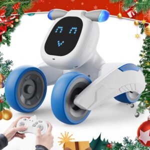 HBUDS Robot Dog Toy for Kids, Remote Control Dog Robot, Voice & Touch Control Robot Pet Dog with LED/Record/Sing/Dance, Rechargeable Puppy Toys for 5 6 7 8 9 10 Year Old Boy Girl Ideas (Blue)