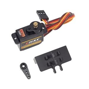 MEUS RACING SCX24 EMax ES08MA II Servo with Mount and 15T Arm for RC Helicopter Autorotation and Axial SCX24 Models