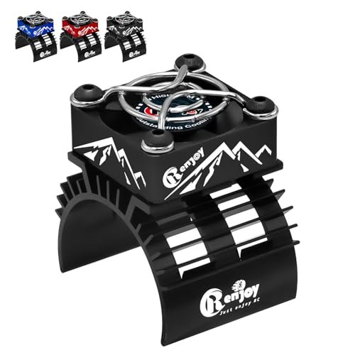 RCENJOY Aluminum Alloy RC Cooling Fan with Heatsink for Brushless vs Brushed RC Motor 1/8 1/10 540 550 F540 3650 3660 3674