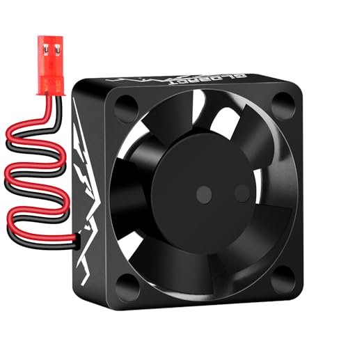 GLOBACT 30mm Brushless Motor Cooling Fan 28000RPM for 1/12 Scale RC Tires and ESC Upgrade Parts Black