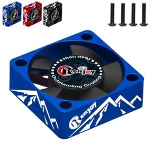RCENJOY Aluminum Alloy RC Cooling Fan for 1 8 RC Car Wheels Motors 30mm Blue