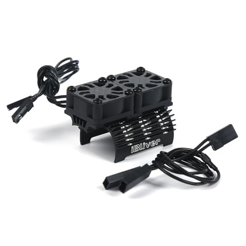 iBlivers RC Cooling Fan Two 8.4V 32000RPM Aluminum for Two Wheel RC Car Motor with Heatsink Diameter 28 29mm 1/8 1/10 1/12 1/14 1/16 Scale