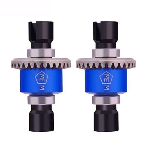 Mesimsple 2PCS Aluminum H16BM Front Rear Differential Diff Gear Upgrade for MJX Hyper Go RC Truck 1/16 H16BM H16207 16208 16209 16210 H16 1/14 14301 14302 14209 14210 H14BM Series Blue
