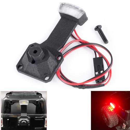 RCHUBAM RC Rear Brake Lamp with Spare Tire Holder Bracket Compatible with 1/18 TRX4M Bronco Car Upgrades for Enhanced RC Tire Ballooning Performance