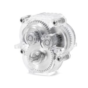 INJORA Acrylic Complete Transmission with Stainless Steel Gears for 1/18 RC Crawler TRX4M Upgrade