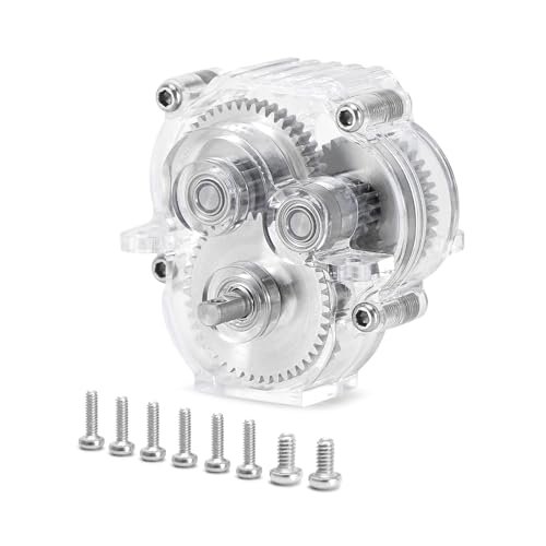 INJORA Acrylic Complete RC Overdrive Transmission with Stainless Steel Gears for 1 18 TRX4M Crawler Upgrade