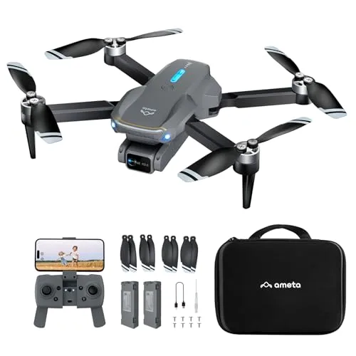 Ameta RC Tank with FPV Camera 4K UHD S20 Lite Brushless Motor Foldable Drones for Adults Kids Beginners 36 Mins Flight Altitude Hold Headless Mode