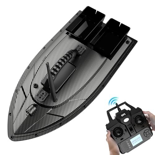 Zunate RC Fishing Bait Boat with GPS for Enhanced Fishing Using RC Boat Experience 1.5Kg Loading 500M Remote Control Dual Motor Dual Bait Auto Course Correction