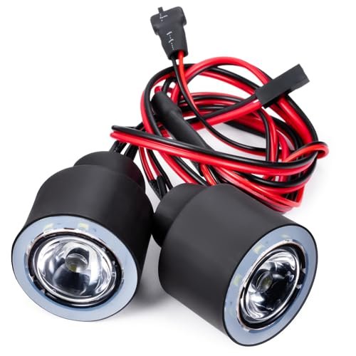JGGZONE RC 2 LEDs Light Kit Headlights Angel Eyes for Pulse Jet RC Car Axial SCX6 AXI05000 1/6 Rock Crawler Accessories