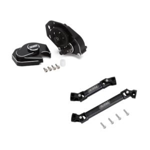 INJORA Complete Transmission Steel 0.3 Mod Gear and Drive Shaft Upgrade for Axial SCX24 C10 JLU Bronco