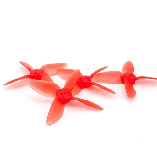 RC Willey 55 Inch TV with EMAX Avan Micro 2 Inch 4 Blade Racing Propellers for Drones 12x CW 12x CCW Red