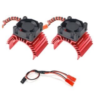 2 Pcs RC Motor Heatsink with Cooling Fan for 2 Stroke Engine RC Car 36mm Electric Engine Heat Sink for 540 550 3650 3660 3670 Brushless Motor