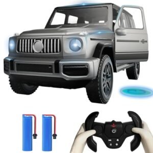SNACKTANT Open Wheel Modified RC Cars for Kids 1:14 Scale Remote Control Jeep Toy with LED Lights and Gesture Sensing Doors