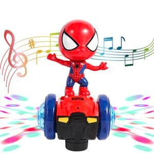 TOYLEMSAN Dancing Robot Spider Toy Interactive Musical Super Hero Car with Flashing Lights Educational Robot for Kids Age 3 4 5 6 7 8 Red