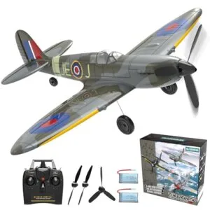 Eachine Spitfire RC Plane GLUISEUR Remote Control Aircraft with 3 Modes for Easy U Turns and Control Blue